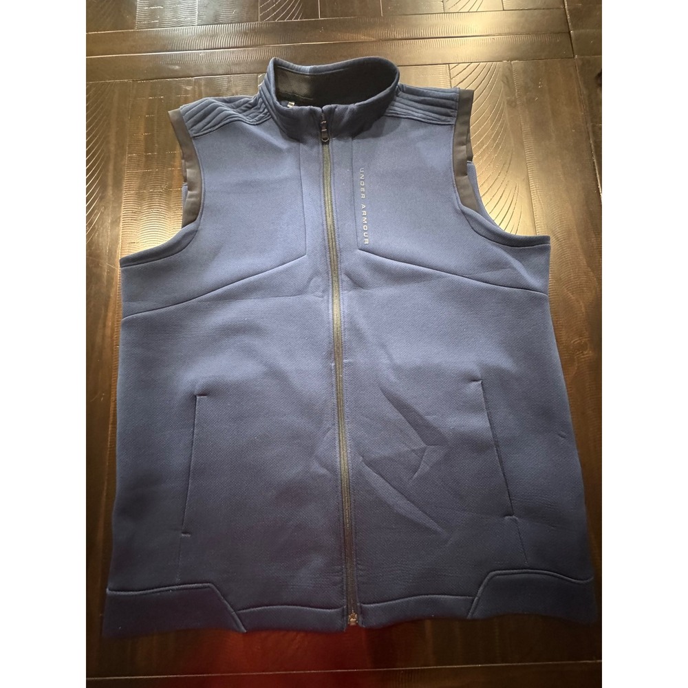 Under Armour ColdGear Mens XL Navy Blue Full Zip Loose Fit Performance Vest